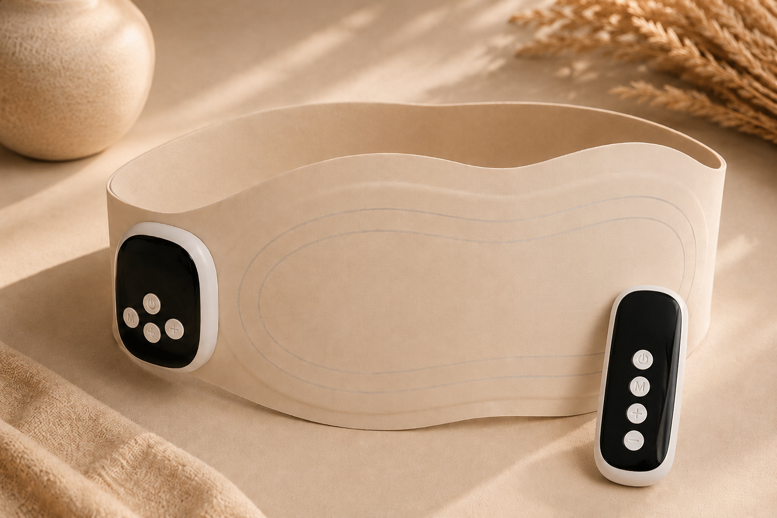 Ceinture chauffante menstruelle sans fil Jour Rouge Day One avec télécommande rechargeable